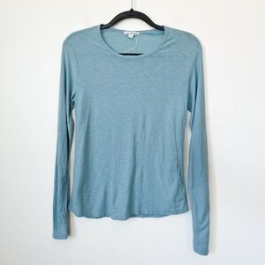 NWOT Standard James Perse Long Sleeve Crew Neck Shirt Blue Small